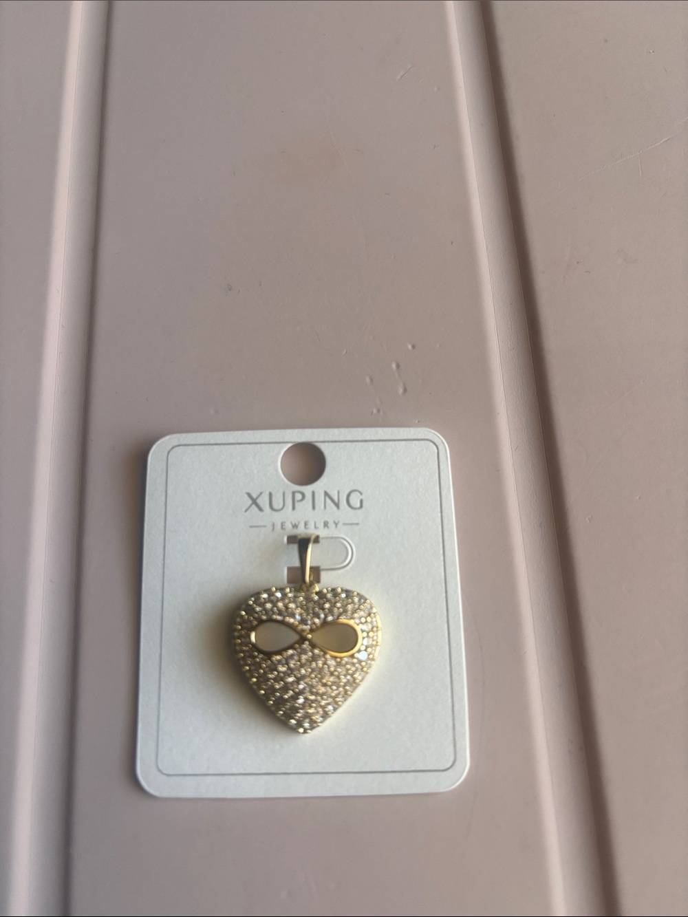 Xuping Gold Heart Pendant with Crystals with Infinity in center